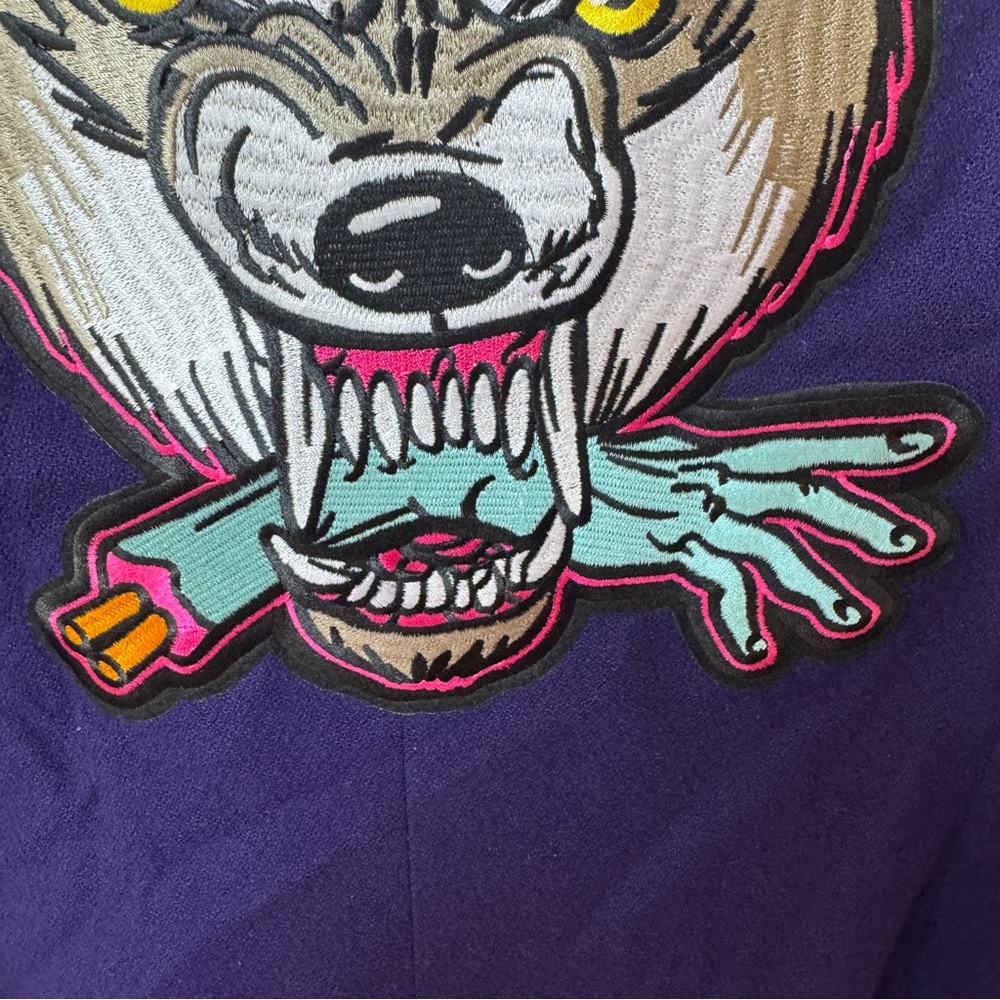 Custom Pendleton Vintage Purple Blazer with Wolf Zombie patch Size 10 - Picture 9 of 15